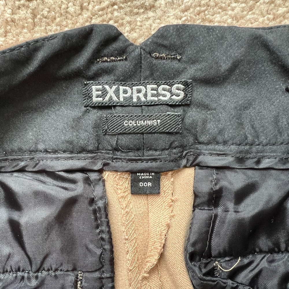 Express Columnist Bootcut Flare Work Pants In Tan - image 4